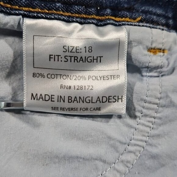 Ring Of Fire Jeans Women's 18 (30x28) Blue Denim Mid Rise Slim Straight Sretch - Picture 4 of 16